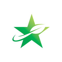 Obraz premium green nature leaf motion move star logo design