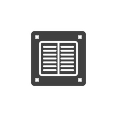 Air exhauster vector icon. filled flat sign for mobile concept and web design. Bathroom exhaust fan glyph icon. Symbol, logo illustration. Vector graphics