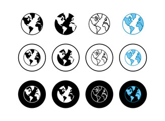 Set of World map icons. World icon vector