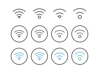 Set of WIFI Icons. signal vector icon. Wireless and wifi icon or sign for remote internet access