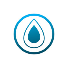 circle blue water fall nature logo design