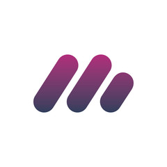 modern triple color line logo design