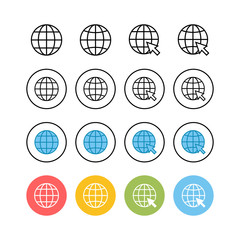 Set of Web icons. Website vector icon. Internet world vector