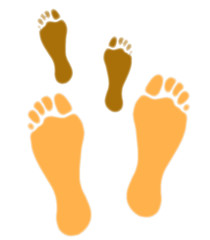 Large and small human footprints
