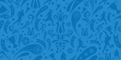 Football Soccer Pattern blue Background vector illustration