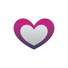 love hearth color shape logo design
