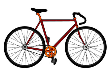 Red, black and gold bicycle 