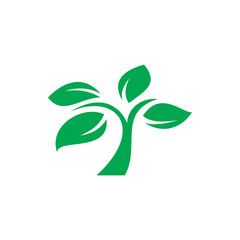 green nature leaf tree logo design