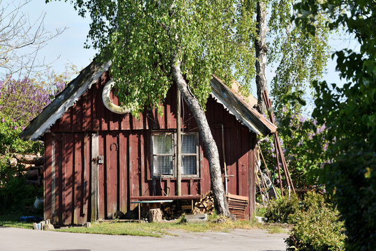 Traditional fishermans house in Pervalka, Lithuania
