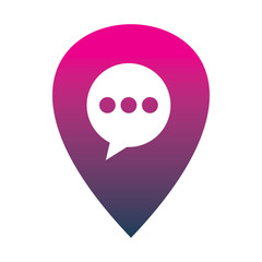 pin map location full color chat logo design