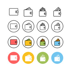 Set of Wallet Icons. money wallet icon
