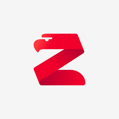 Z letter logo with eagle head silhouette.