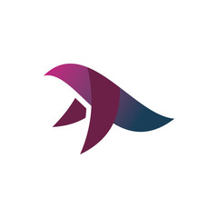 modern full color creative bird wing logo design