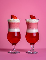 two glasses of panna cotta 