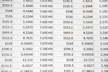 The spreadsheet of finance calculation
