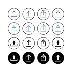 Set of Upload icons. Upload sign icon. Upload button. Load symbol.