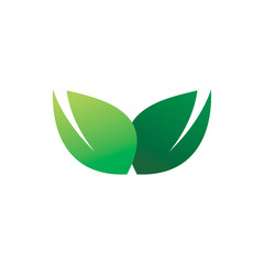 modern green nature leaf partner group healthy logo design
