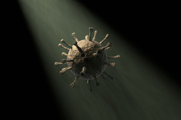 Virus : Coronavirus disease COVID-19,Virus 3d rendered