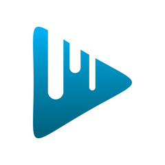fluid paint ink triangle play media logo design