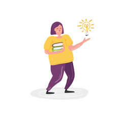 Cute people study. Students studying and preparing for examination. Vector illustration concept. Scandinavian nordic design for fashion or interior or cover or textile or background.