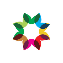 creative  full color leaf group logo design