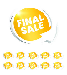 Set of High Quality Realistic Golden Labels on White Background . Isolated Vector Elements