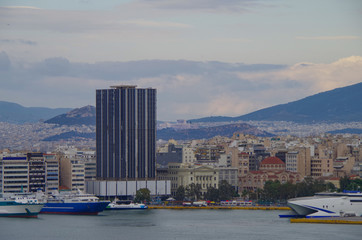 Panorama of Athens with Acropolis hill, Greece. Famous old Acropolis is a top landmark of Athens....