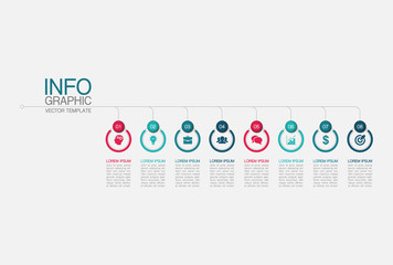 Vector iInfographic template for business, presentations, web design, 8 options.