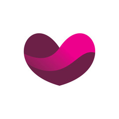 love hearth full color shape logo design