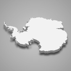 antarctica 3d map with borders Template for your design © magr80