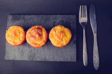 salty muffins on plate 