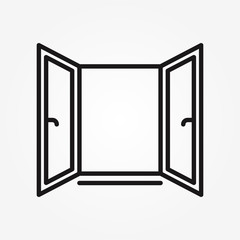 Open Window line icon. Vector