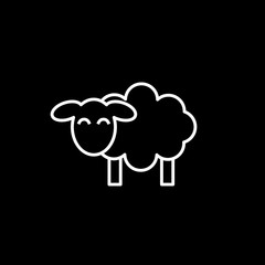 Line icon sheep side