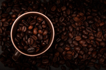 coffee beans in a cup