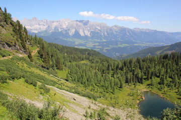 Obraz premium Tour zum Spiegelsee/Schladming