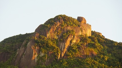 amazing sunset at the seychelles islands