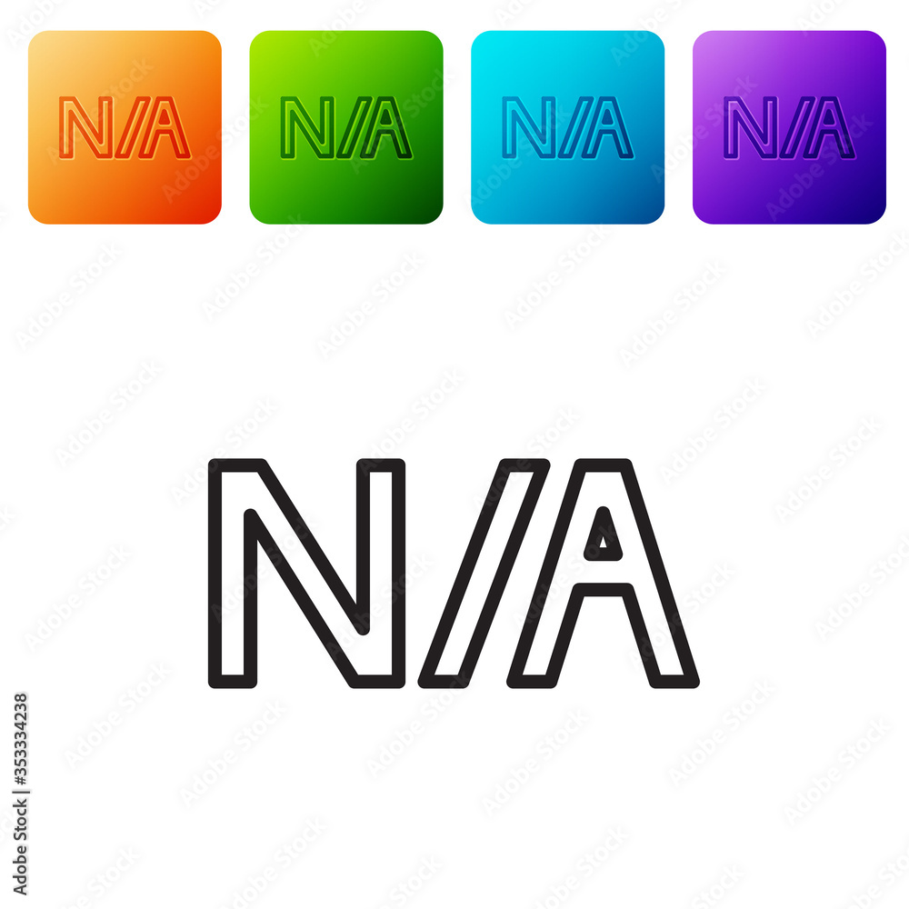 Poster black line not applicable icon isolated on white background. set icons in color square buttons. vect