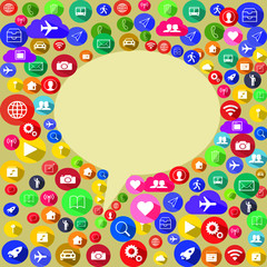 Textures Icons Multicolored Social Media Vector Of In The Background Element Shape Speech Bubble