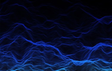 Abstract wave background. Music or sound illustration. Big data technology. Artificial intelligence concept. Network visualisation.