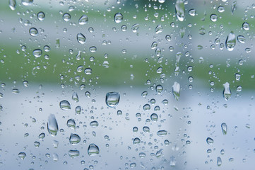 water drops on glass