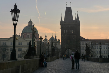Charles bridge in the early morning.