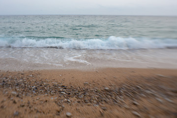 sea waves in the adriatic sea and the beach