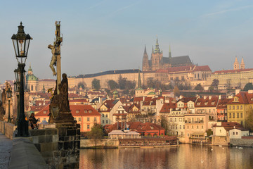 Charles bridge in the early morning.