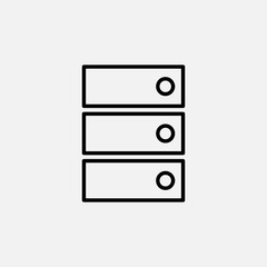 Database line icon. Server and storage, hosting symbol. logo. Outline design editable stroke. For yuor design. Stock - Vector illustration.
