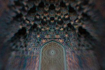 blue mukarnassa mosque in the arch