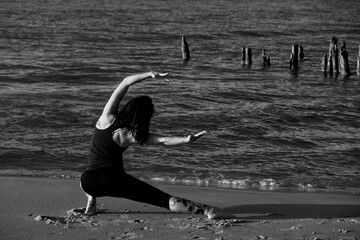 Yoga and meditation on the beach