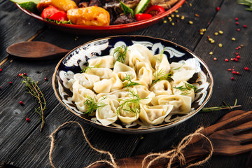 Uzbek prepared boiled dumplings chuchvara