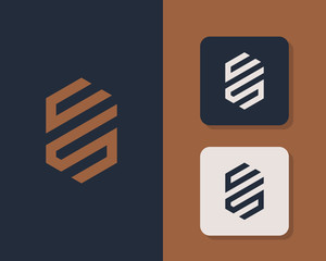 Letter C S logo design. creative minimal monochrome monogram symbol. Universal elegant vector emblem. Premium business logotype. Graphic alphabet symbol for corporate identity