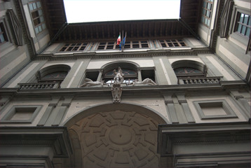 A view of Uffizi museum in Florence, Italy
