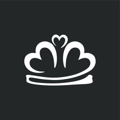 illustration vector graphic of love crown logo